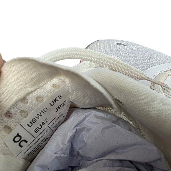 ON Cloudmonster Sneakers, White/Flame, Lifestyle, Athletic, Women's Size 10 - Picture 5 of 13